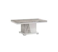 EROS - Table Basse Pied Central Blanc et Aspect Marbre -