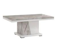 EROS - Table Basse Pied Central Blanc et Aspect Marbre -