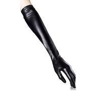 EROSPA Wetlook-Gants longs pour femme Noir 48 cm