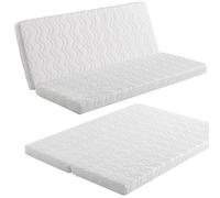 EROSS CONFORT Matelas clic-clac pour canapé lit Double 130x190 cm. Cadeau Plaid pour canapé. Traitement antibactérien et Anti-moisissure. Housse avec Fermeture éclair, Lavable et Respirante