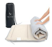 EROSS CONFORT Matelas de sol enroulable réversible. Futon japonais style tatami. Utilisation comme matelas de sol pour invités, camping ou jeux. Hauteur de 5 cm. Sac de transport inclus (75 x 190 cm)