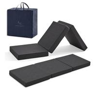 ErossConfort Matelas Pliable 75 x 195 cm, Noyau Mousse HD, Housse Lavable. Matelas Pliable pour Voyage, Camping, Caravane. Qualité Extra Respirante. Hauteur 10 cm. Couleur: Noir. avec Sac et Coussin.