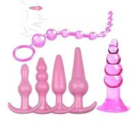 Erotic Products Ensemble D'Exercice De Hanche LéGer De 6 PièCes Pour Hommes Et Femmes, Outil D'Exercice En Silicone Pour AméLiorer La Mobilité - Q (Rose)