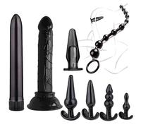 Erotic Set Ensemble De BâTon De Formation De Hanche De 8 PièCes, Un Cadeau DéContracté Et Amusant Pour La Pratique Personnelle Dans La Chambre à Coucher - Q (Noir)
