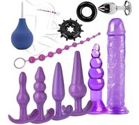 Erotic Set Fun Party Ensemble Complet D'éQuipement De Pratique De La Hanche, 11 Accessoires De Divertissement Multi-Combinaison Avec Bague Protectrice-Q (Violet)