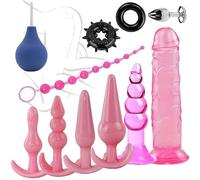 Erotic Set Fun Party Ensemble Complet D'éQuipement De Pratique De La Hanche, 11 Accessoires De Divertissement Multi-Combinaison Avec Bague Protectrice-Q (Rose)