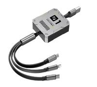 erots rf] Câble USB Rétractable 1.2m/30cm, 3-en-1 Multifonction Chargeur Rapide 3A/100W - Charge Rapide Simultanée pour Appareils Lightning, USB Micro, et Type-C - Robuste et Polyvalent