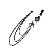 ERQIAO Chaîne de pantalon de motard étoile à cinq branches pour homme Derme Métal sécurisé Portefeuille de voyage robuste Maillons bobine gothique Rock Accessoires, Noir , taille unique