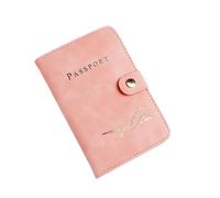 ERQIAO Étui de passeport étanche en cuir PU pour cartes de crédit - Joli carnet de passeport pour femme/homme, rose, Taille unique