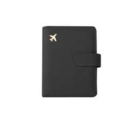 ERQIAO Étui de passeport RFID en cuir PU pour homme et femme avec porte-cartes de crédit, Noir , Taille unique