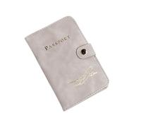 ERQIAO Étui multifonction en cuir PU pour passeport - Accessoires de voyage - Porte-passeport - Porte-tickets - Femelle, gris, Taille unique