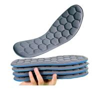 ERQIAO Lot de 4 semelles de massage 5D unisexes super douces pour pieds, paniers de course, semelles orthopédiques - Soutien de la voûte plantaire - 37-38