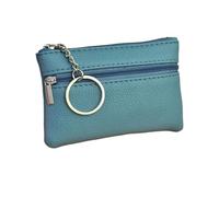 ERQIAO Mini porte-monnaie multicolore en cuir PU avec fermeture éclair et couche supérieure légère, a-bleu, Taille unique