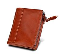 ERQIAO Porte-monnaie Plus récent En Gros Portefeuilles Vache Véritable Personnalisé Porte-cartes Courtes En Cuir Homme Bourse De Haute Qualité Marque Homme Portefeuille, Orange, Taille unique
