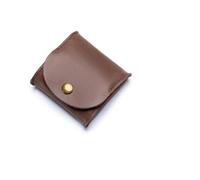 ERQIAO Porte-monnaie portable en cuir véritable - Design vintage - Pour écouteurs - Pour homme et femme, marron, 1PCS