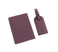 ERQIAO Porte-passeport en cuir synthétique pour étiquette de bagage - Coffret cadeau - Accessoires de voyage, bordeaux, Taille unique