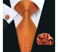 Erra. Wang-Ensemble De Boutons De Manchette Hanky Injaught Pour Hommes,Orange,Marron,Or,Café,Jacquard,Designer,Cravate De La Présidence,Mariage Masculin,Fête D'affaires