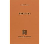 Errances Poèmes - Jean-Paul Hameury - Folle Avoine - broché - Poésie