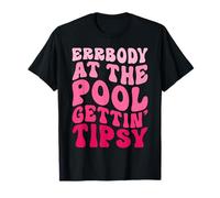 Errbody on the pool Gettin' Tipsy Retro Groovy Food & Wine T-Shirt