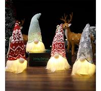errcom Lot de 4 décorations de Noël Lutin de Noël Suédois Père Noël Santa Tomte GNOME LED Décoration de Noël Américain Scandinave Nain Cadeau pour Enfants Famille Noël