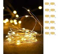 errcom Lot de 6/12 Mini Guirlande LED à Pile, 2M 20LED 3 Modes Guirlande Lumineuse Pile,Interieur Décoration pour Jardin, Chambre, Mariage, Fête, Noël, Blanc Froid/Couleur