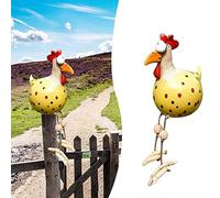 errcom Poule Décoration Jardin, Statues de Poulet Jardin Décoration, Poulet en Résine Drôle Décoration de Jardin en Forme de Poule Figurine Animaux Sculptures pour Jardin, Cour, Patio