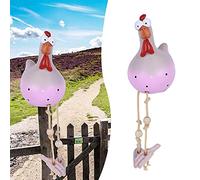 errcom Poule Décoration Jardin, Statues de Poulet Jardin Décoration, Poulet en Résine Drôle Décoration de Jardin en Forme de Poule Figurine Animaux Sculptures pour Jardin, Cour, Patio