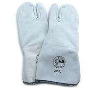 Erre4M Gants de four 3 doigts poignet de 15 cm professionnels en cuir de 300 °C