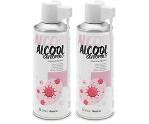 ErrecHome Alcool Isopropylique en Spray, Garantit la Propreté et l'Hygiène des Surfaces dans les Environnements Domestiques, Bureaux, Hôtels, Gymnases et Magasins, Aérosol de 400 Ml (Lot de 2)