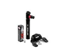 Errecom BKR 7105 Mini Pompe Dual Mode pour Pneus de Vélo, Pompe Manuelle ou avec Cartouche CO2 de 16 grammes Incluse, Contient Kit de Fixation et Gaine Néoprène