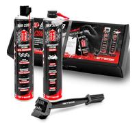 Errecom Clean&Lube Kit Chaîne Moto Racing ; Comprend Dégraissant Chaîne Cylindre Haute Pression 750mL + Lubrifiant Chaîne Moto de Rue 750mL + Huggie System et Rallonge 90°+ Brosse + Gants