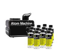 ERRECOM Kit Purification Environnements, Habitacles et Climatisation de Voitures, Contient 1 Atom Machine, Nébuliseur à Ultrasons et 12 Bouteilles de Liquide purifiant Atom Ultra au Citron de 120 ML