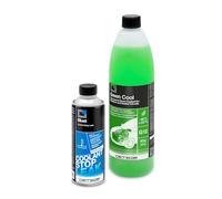 ERRECOM Kit Réparation et Rechargement Circuit de Refroidissement Voiture avec BLUET Stop-Fuites Liquide Radiateur (250mL)+GREEN COOL Liquide Radiateur Vert -30/+107°C Prêt à l’Emploi Antigel G12 (1L)