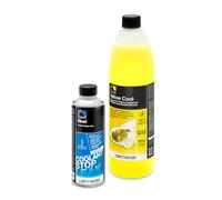 ERRECOM Kit Réparation et Rechargement Circuit Refroidissement Voiture avec BLUET Stop-Fuites Liquide Radiateur (250mL)+Yellow Cool Liquide Radiateur Jaune -30/+107°C Prêt à l’Emploi Antigel G12(1L)