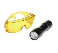 Errecom Lampe Détecteur de Fuites Uv à 9 Led Mini Bright-Torch avec Lunettes pour Traceur