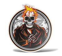 ERREINGE - Autocollant 55 cm Crâne Flamme - Autocollant PVC | Autocollant compatible pour voiture, moto, scooter, casque, ordinateur portable, camping-car, capot, vélo