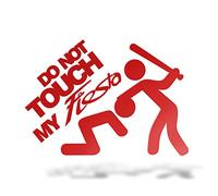 Erreinge Autocollant Compatible Pour Ford Fiesta Do not Touch My Dub Jdm Tuning rouge Sticker Prespaced en PVC pour la voiture fenêtre de lunette arrière - 12 cm