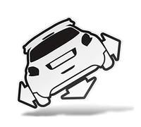 erreinge Autocollant Compatible pour Peugeot 208 vers Le Bas Out Dub JDM Tuning colmatants surmoulé en PVC pour la Voiture fenêtre de Lunette arrière - 30 cm