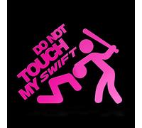 Erreinge Autocollant compatible pour Suzuki Swift Do not Touch My Dub Tuning Jdm Rosa Fluo Schriftzug En PVC pour la voiture fenêtre de lunette arrière - 12 cm