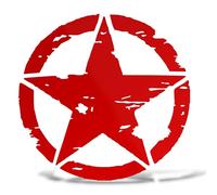 ERREINGE - Autocollant Étoile militaire US ARMY - Autocollant pré-espacé PVC | Autocollant compatible pour voiture, moto, scooter, casque, ordinateur portable, camping-car, capot, vélo (rouge, 45 cm)