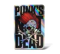 Erreinge® Autocollant holographique 10 cm Punk's Not Dead Sticker imprimé pour voiture, moto, mur, pare-chocs, ordinateur portable, bagages, vélo