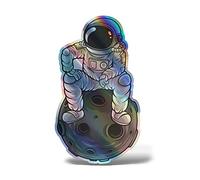 Erreinge® Autocollant holographique 25 cm Astronaute Espace NASA Lune Sticker imprimé pour voiture, moto, mur, pare-chocs, ordinateur portable, bagages, vélo.