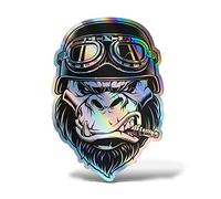 Erreinge® Autocollant holographique de 20 cm, motif gorille, sticker imprimé pour voiture, moto, mur, pare-chocs, ordinateur, portable, valises, vélos