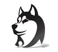 Erreinge Autocollant Husky sibérien noir Schriftzug En PVC mural Sticker mural pour Casque Auto Moto Camper pour ordinateur portable - 12 cm