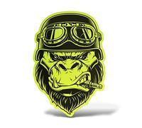 Erreinge® Autocollant Jaune Fluo 10 cm Gorilla Autocollant imprimé pour Voiture Moto Mur Pare chocs Ordinateur Portable Bagages Vélos