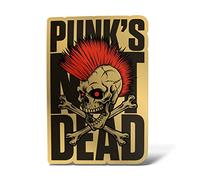 Erreinge® Autocollant or 10 cm Punk's Not Dead Sticker imprimé pour voiture, moto, mur, pare-chocs, ordinateur portable, valise de vélo