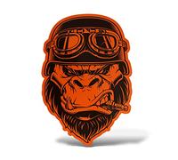 Erreinge® Autocollant orange fluo 20 cm Gorilla autocollant imprimé pour voiture moto mur pare-chocs ordinateur portable bagages vélos