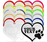 ERREINGE Autocollant pour chien à bord personnalisable | autocollant pré-espacé | compatible pour pare-brise, capot de voiture, lunette arrière, coque moto, vélo, casque, rétroviseur (10 cm)