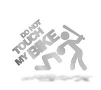 Erreinge Autocollant pré-espacé 15cm Argent - Do not Touch My Bike - Sticker Decal Mural décalque de vinyle portable Auto Moto Casque Camper