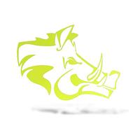 Erreinge Autocollant pré-espacé jaune fluorescent 12cm - sanglier DX Off Road 4X4 - décalque de vinyle autocollant Decal mural pour ordinateur portable Auto Moto Casque Camper